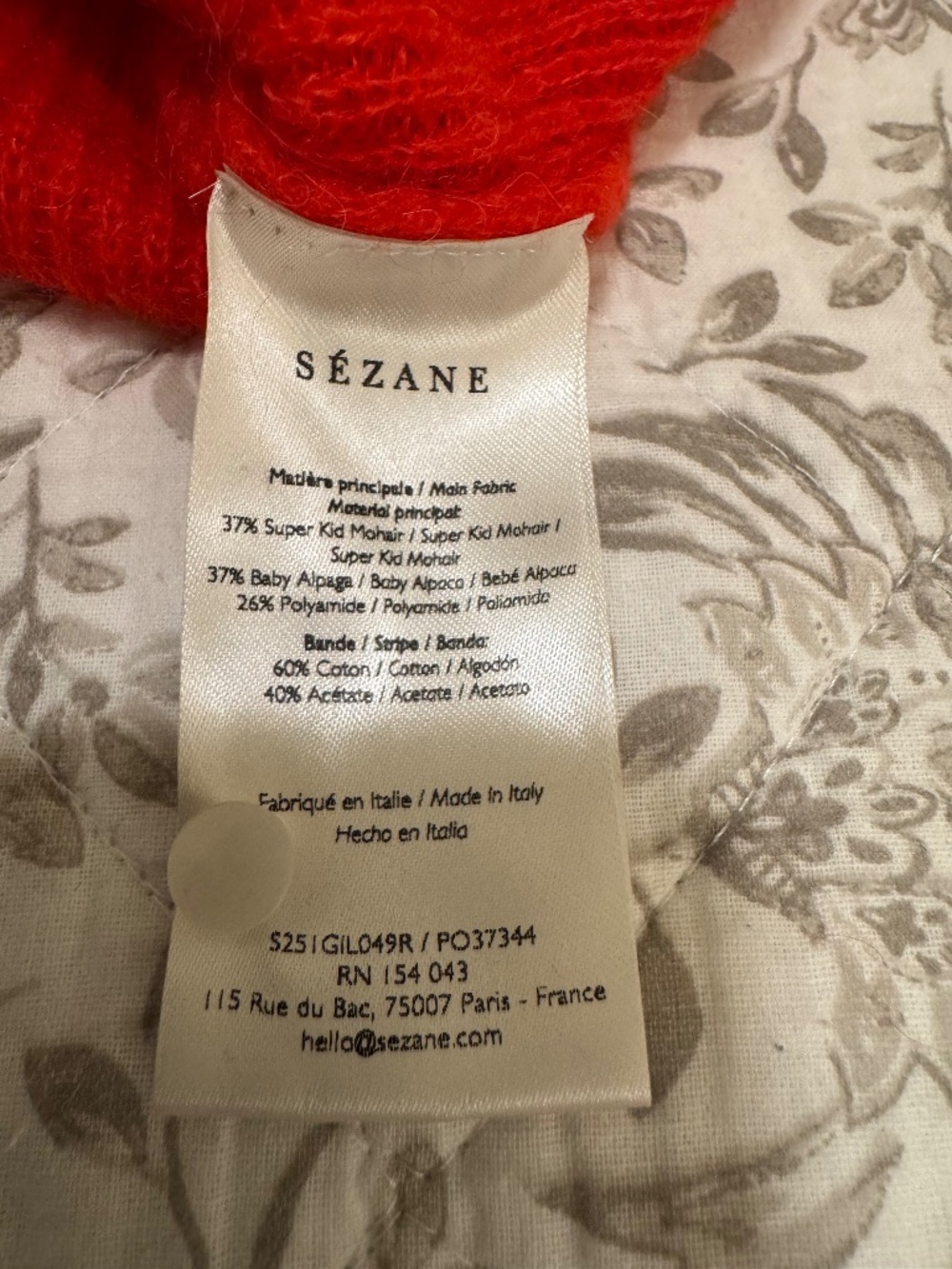 Sézane Gaspard Cardigan - Red - Size - M - Picture 7 of 8